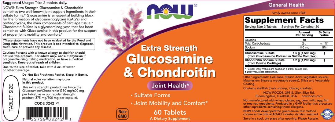 Glucosamine et chondroïtine/force supplémentaire - 60 comprimés