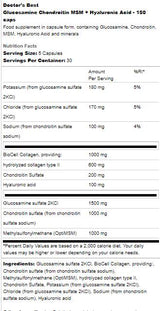 Glucosamine chondroïtine msm | Avec de l'acide hyaluronique - 150 capsules