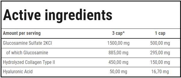 Complexe sport de glucosamine | avec acide hyaluronique et collagène de type II - 180 capsules