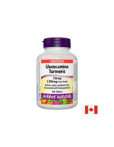 Glucosamine Curcuma - Sulfate de glucosamine + Curcuma - Articulations saines, 120 comprimés <tc>Webber Naturals</tc>