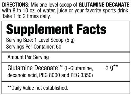 Decan de glutamine - 300 grammes