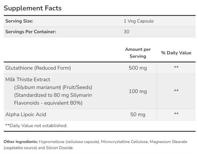 Glutathion 500 mg - 120 capsules