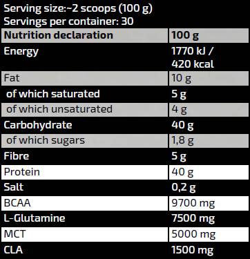 Ligne d'or/farine d'avoine/avec protéine, BCAA, glutamine, MCT - 3000 grammes