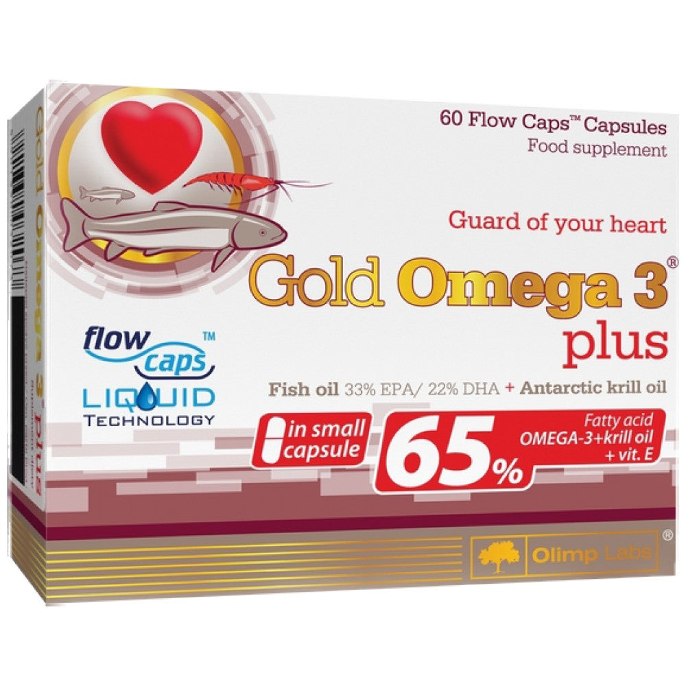 Gold Omega 3 65% + Krill Huile 60 Capsules
