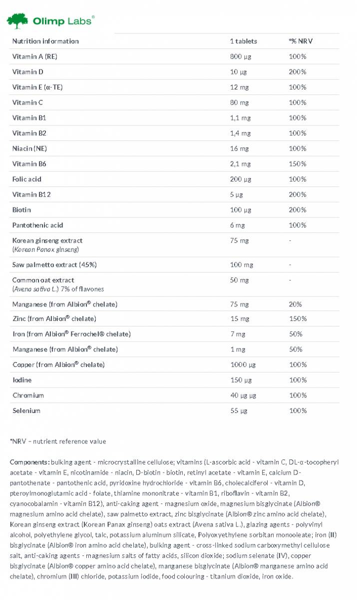 Vit en or pour hommes - 30 comprimés