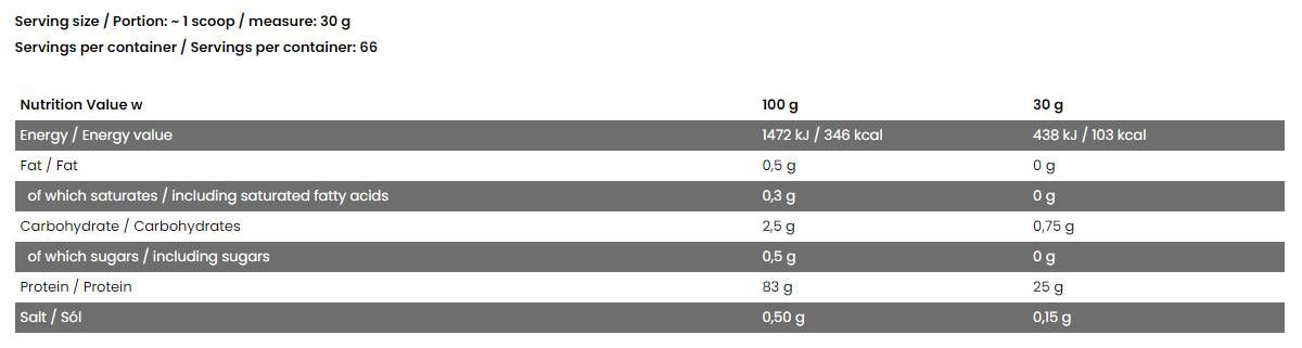 Isolat de lactosérum en or | Zéro sucre ~ zéro graisse - 2000 grammes