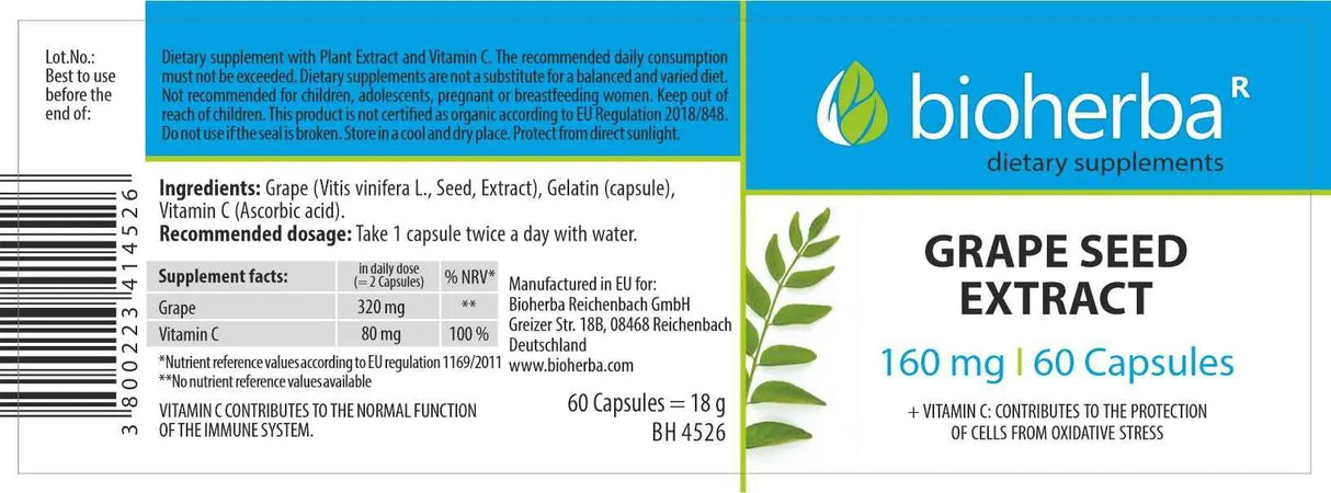 Extrait de graines de raisin 280 mg - 60 capsules