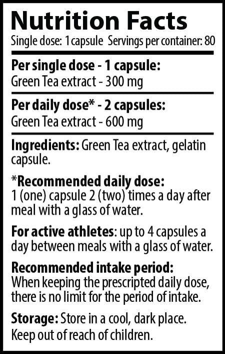Caps de thé vert 80 capsules