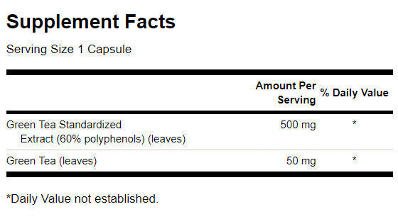 Extrait de thé vert 500 mg - 60 capsules