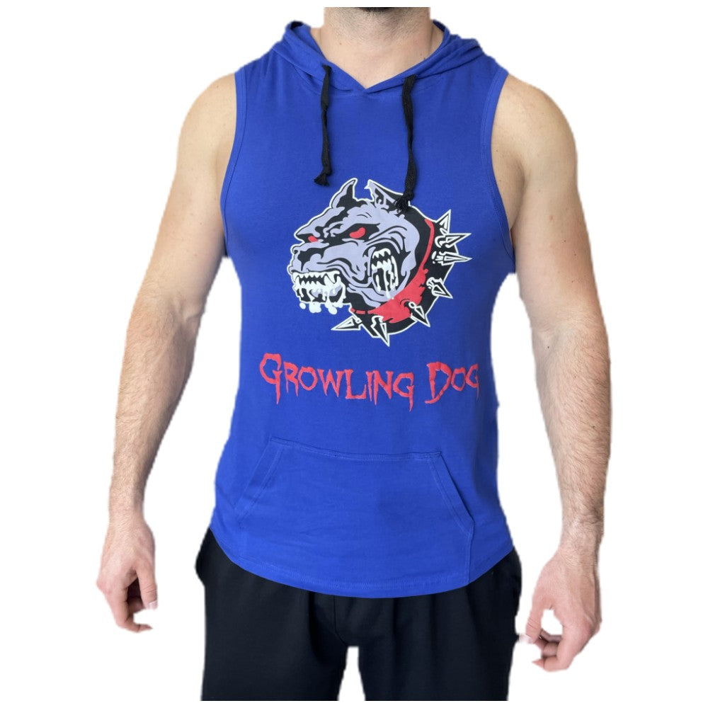 Chien de grognement du débardeur avec un chien grognement bleu/débardeur avec un sweat à capuche - bleu
