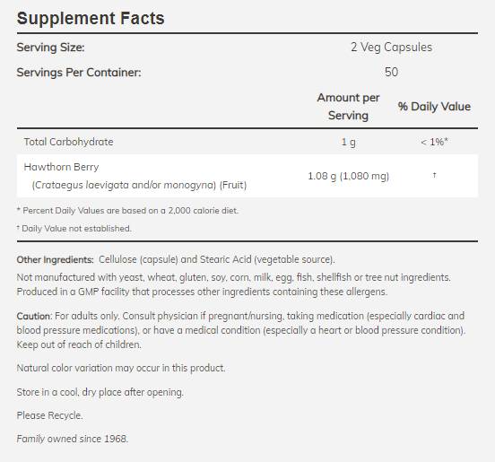 Baies aubépine 540 mg - 100 capsules