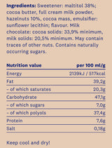 <tc>HealthyCo</tc> chocolat aux noisettes 100 grammes - sans sucre ajouté et sans huile de palme