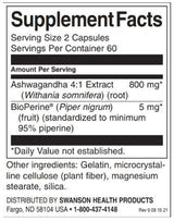 Ashwagandha et poivre noir absorption | Avec bioperne - 120 capsules
