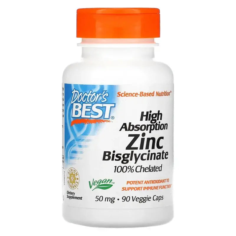 Bisglycinate de zinc à haute absorption 50 mg, comprimés x 90, <tc>Doctor's Best</tc>