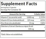 Défense immunitaire ultime à haute puissance avec C, D, zinc et sureau - 60 capsules