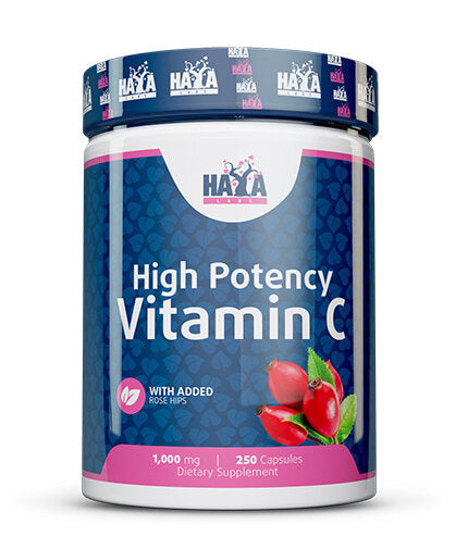 Vitamine C à haute puissance 1 000 mg avec des hanches Rose 250 Caps.