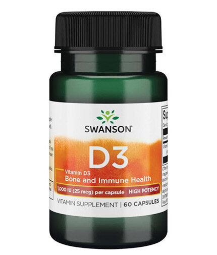 Vitamine D3 à haute puissance 1000 UI - 60 capsules