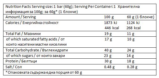Barre à haute protéine/60 g