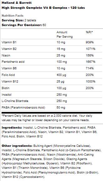 Haute résistance | Complexe Vit B complet - 120 comprimés