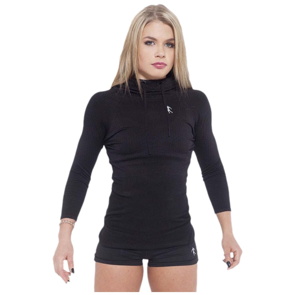 Top/sweat à capuche féminin 01 lw la légende - noir