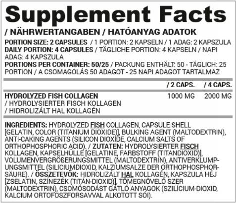 Collagène de poisson hydrolysé 500 mg | Dédié aux femmes - 100 capsules
