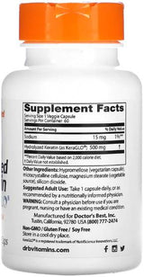 Kératine hydrolysée 500 mg | avec Keraglo® - 60 capsules