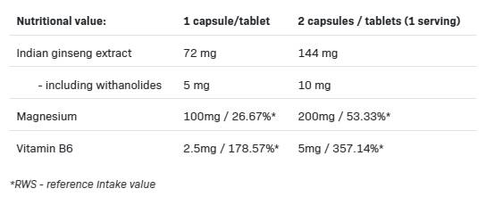Chélate de magnésium + Ashwagandha + B6 P-5-P - 100 capsules
