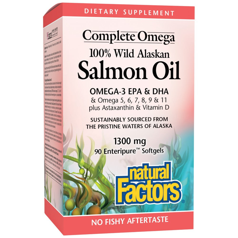 100% Huile de saumon d'Alaska sauvage complète - 90 capsules de gel