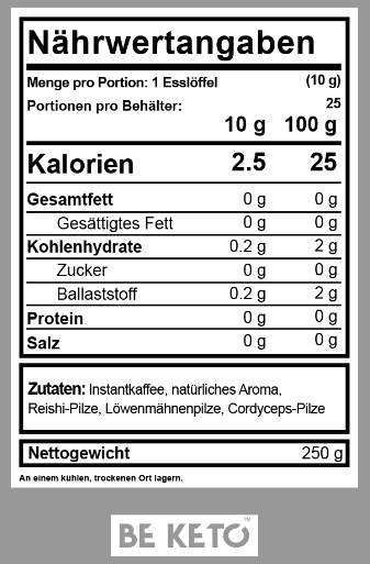 Café instantané - mélange de champignons - 250 grammes