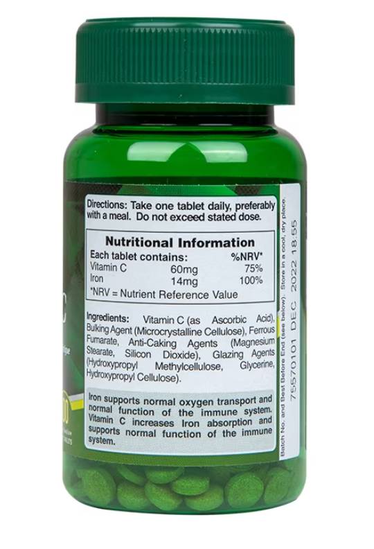 Fer 14 mg et vitamine C 60 mg - 100 comprimés