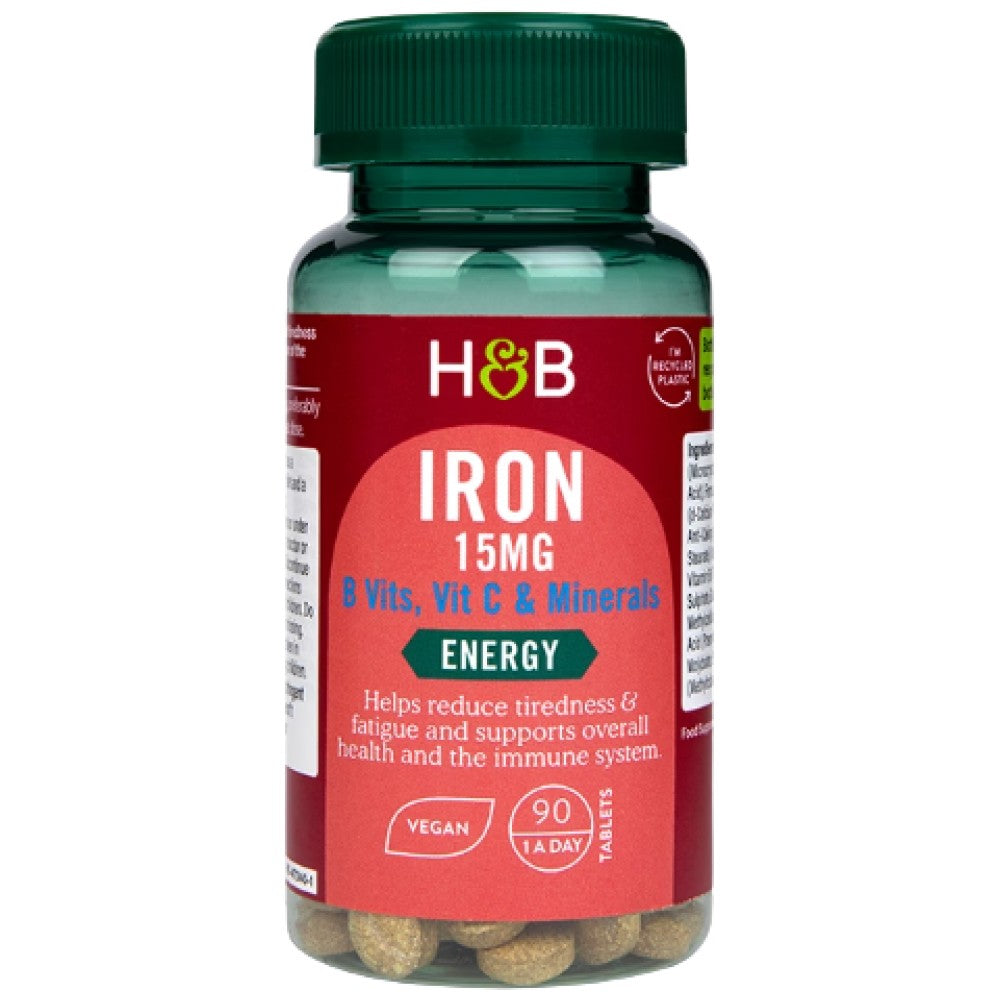 Fer 15 mg | Avec vitamines et minéraux - 90 comprimés
