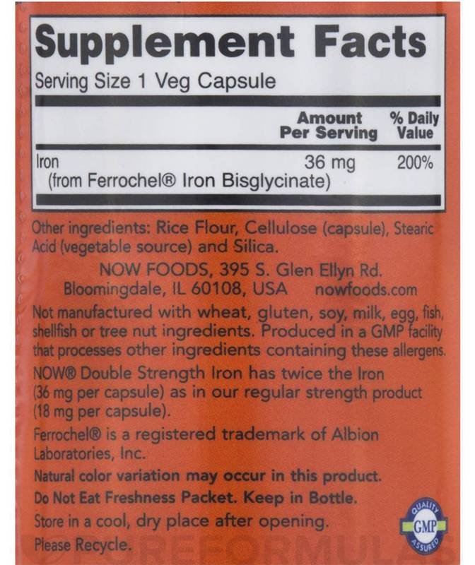 Fer de fer 36 mg/double résistance/ferrochel fer bisglycinate - 90 capsules
