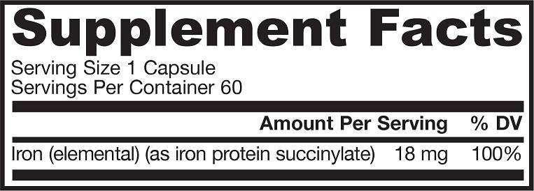 Ironsorb 18 mg 60 capsules