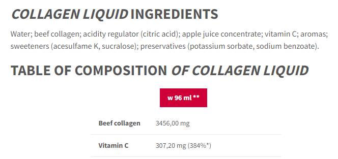 Liquide de collagène | Collagène de bœuf de haute qualité avec de la vitamine C - 1000 ml