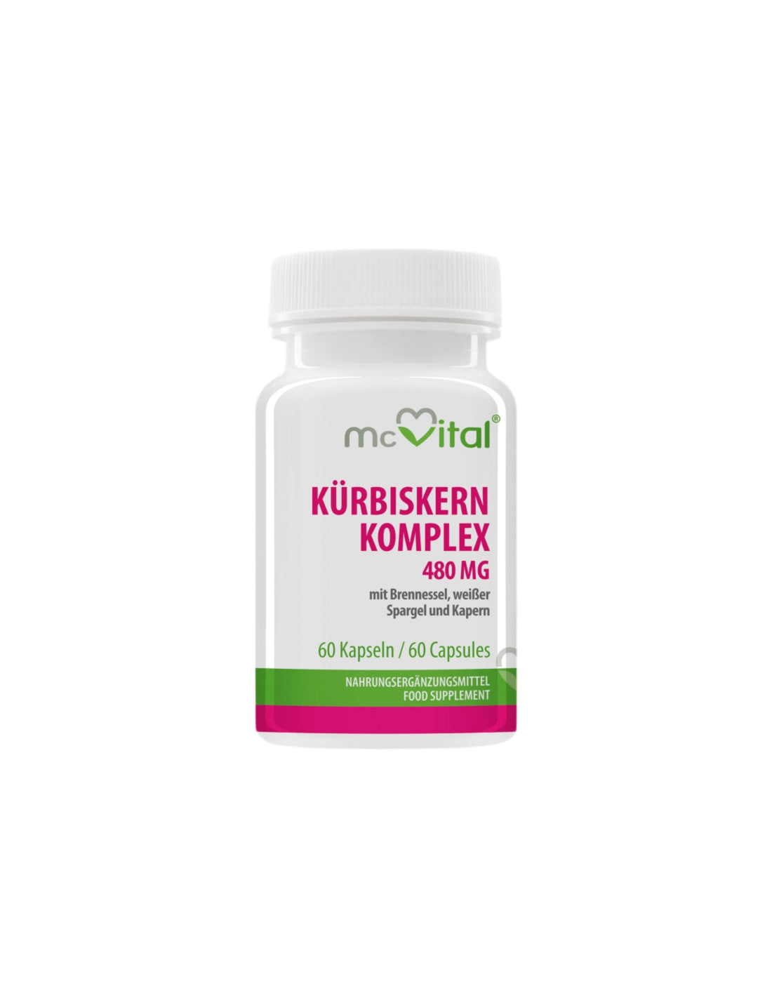 Kürbiskern Komplex/Pumpkin Seed avec des orties, des asperges et des câpres pour la santé urinaire, 60 capsules