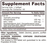 Huile de krill 500 mg - 60 capsules molles <tc>Pure Nutrition</tc>