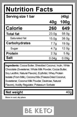Bar Keto - 40 grammes