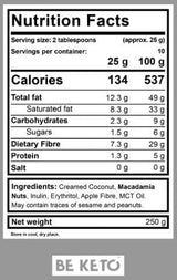 Crème céto | Macadamia + MCT - 250 grammes