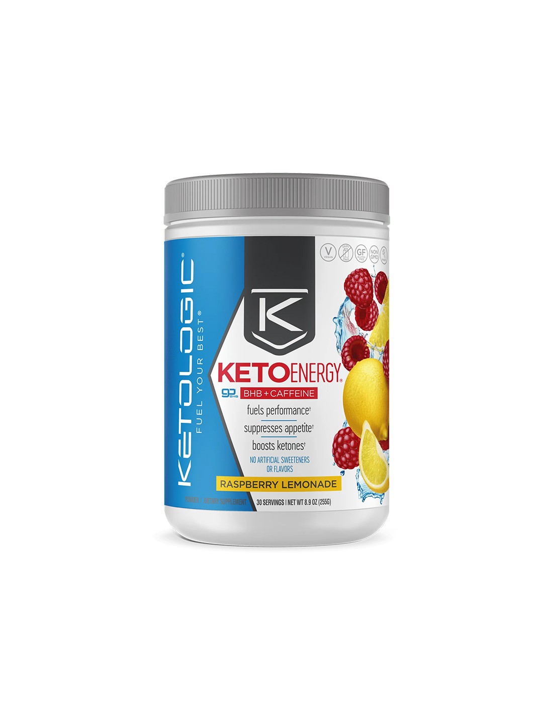 Perte de poids et brûlage des graisses - Keto Energy BHB + Cafeine, 255 g de saveur de limonade de framboise