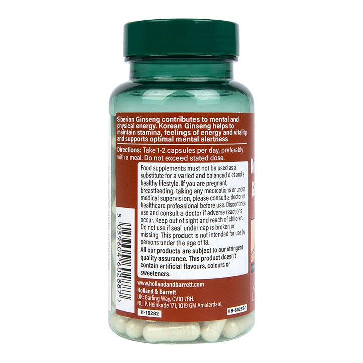 Complexe de ginseng coréen et sibérien - 120 capsules