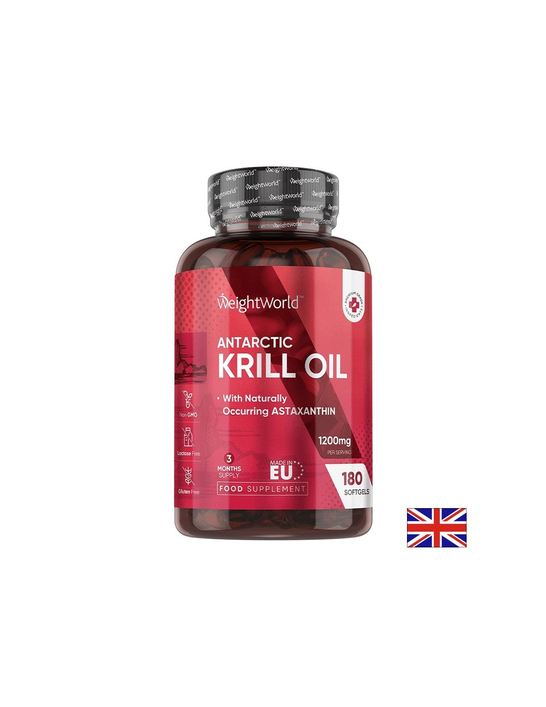Cœur, cerveau et vision des soins - huile de krill antarctique 600 mg, 180 capsules de gélification soft - Huile de krill