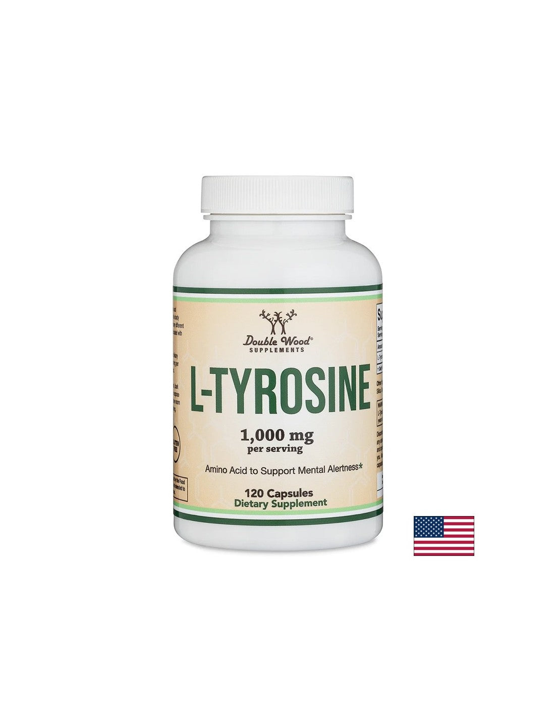 L-Tyrosine - Fonction de la glande thyroïde et du cerveau, 500 mg, 120 capsules pour 2 mois