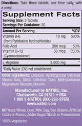 L-arginine 5000 mg. Onglets/90.