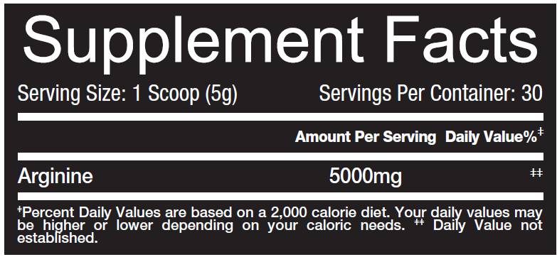 Poudre de L-arginine 150 grammes
