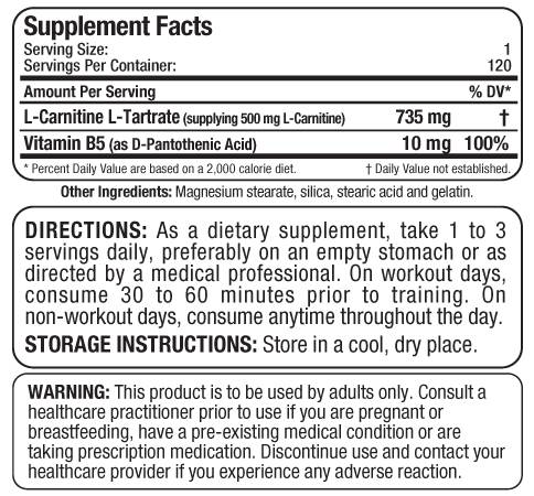 L-carnitine - 120 capsules