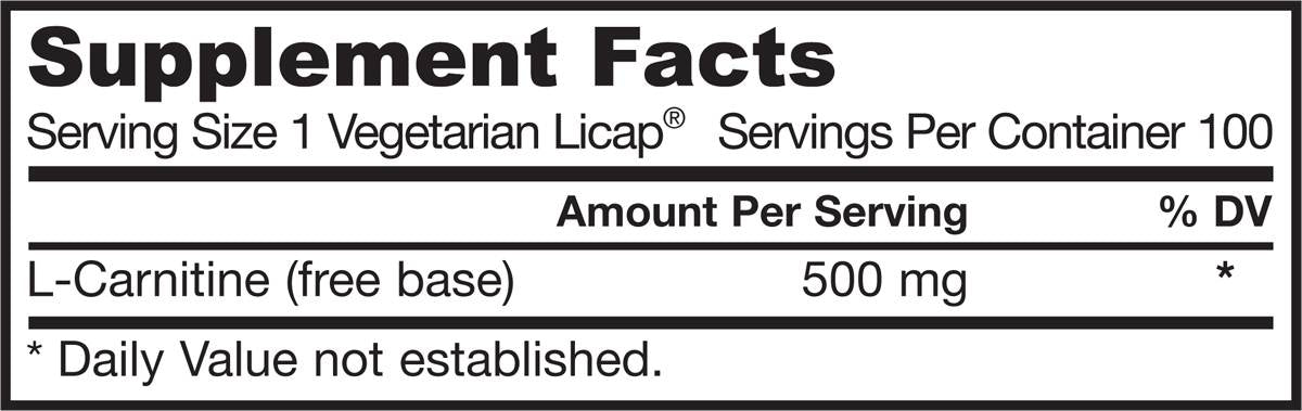 Cap-carnitine Liquide Cap 500 mg - 100 capsules de gel