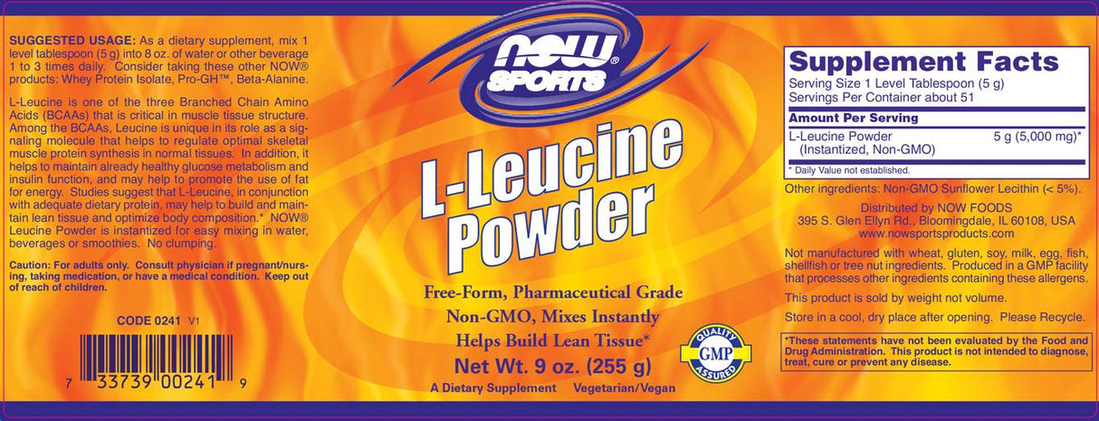 Poudre de L-leucine - 255 grammes