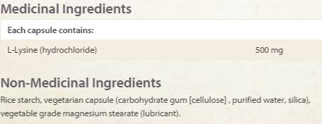 L-lysine 500 mg - 90 capsules