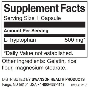 L-tryptophane 500 mg/60 Caps - 0