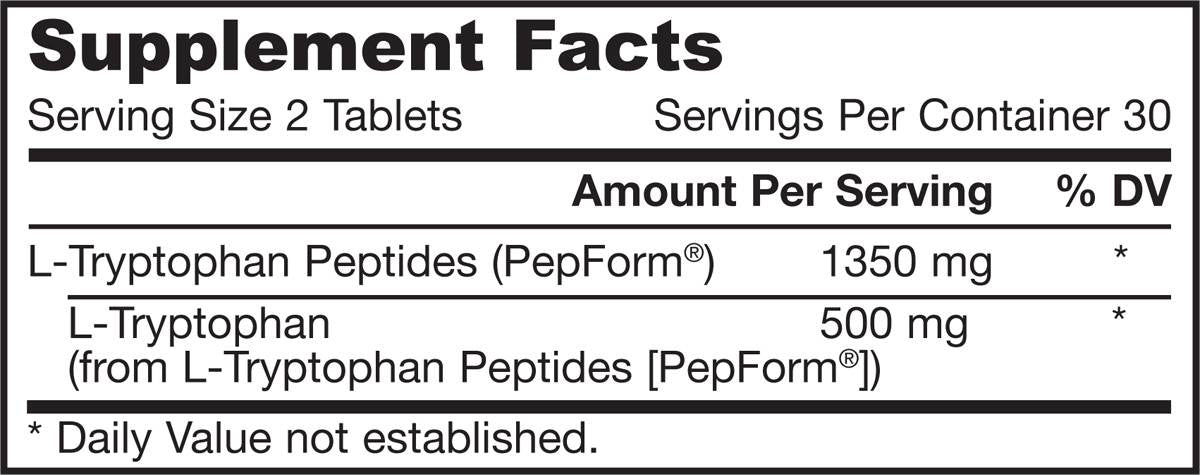 L-tryptophane peptide 60 comprimés